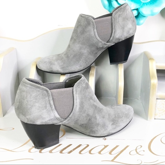 VANELI grey suede, ankle booties - Picture 1 of 12